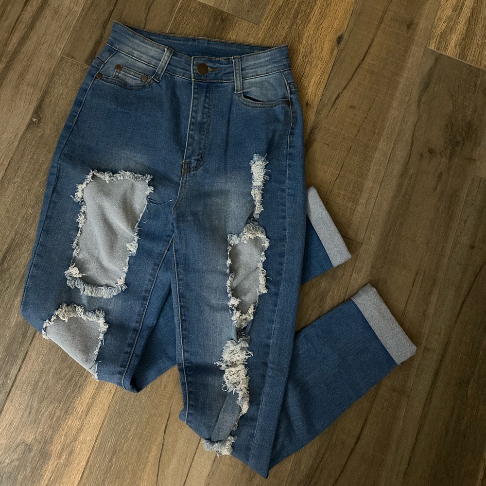 Distressed Blue Jeans for Women
